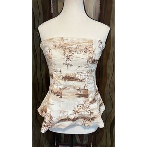 NWT Abercrombie & Fitch Strapless Flared Hem Top. M.